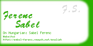 ferenc sabel business card